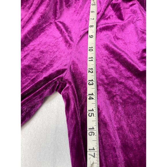 PLUS SIZE 1X purple magenta velvet jogger track lounge hoodie pant set NWT B27 - Picture 7 of 10